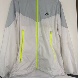 Nike White and Grey Windbreaker